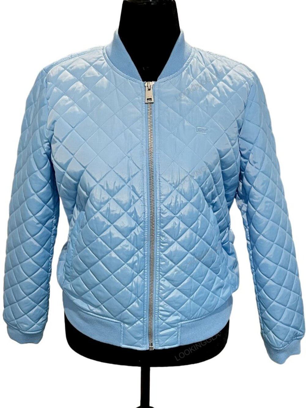 Levi’s NWT Diamond Quilted Bomber Jacket Light Blue — Transitional Layer S L XL